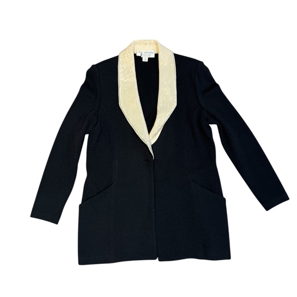 Vintage St. John Evening Black Knit Jacket – Marie Gray Era – Size 2